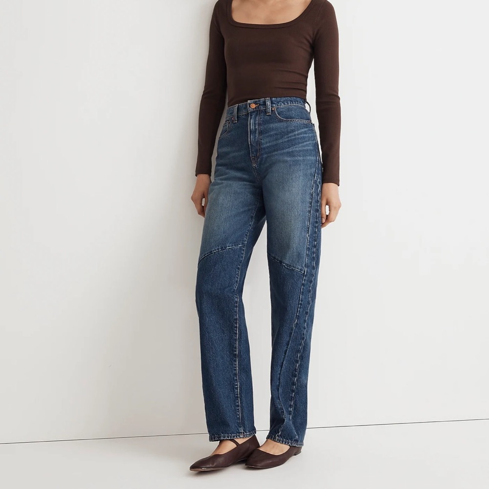 NWT Madewell Fanwell two tone baggy jeans size 31/12